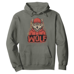 Wolf Football Lover Hoodie Game Day Tailgate Lifestyle TS12 Military Green Print Your Wear