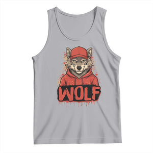 Wolf Football Lover Tank Top Game Day Tailgate Lifestyle TS12 Athletic Heather Print Your Wear