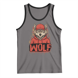 Wolf Football Lover Tank Top Game Day Tailgate Lifestyle TS12 Deep Heather Black Print Your Wear