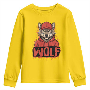 Wolf Football Lover Youth Sweatshirt Game Day Tailgate Lifestyle TS12 Daisy Print Your Wear