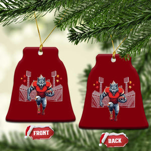 Wolf Football Lover Ceramic Ornament Midwest Game Day Lifestyle TS12 Print Your Wear