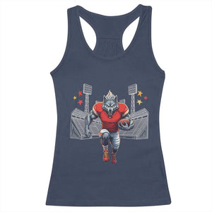Wolf Football Lover Racerback Tank Top Midwest Game Day Lifestyle TS12 Navy Print Your Wear