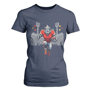 Wolf Football Lover T Shirt For Women Midwest Game Day Lifestyle TS12 Navy Print Your Wear