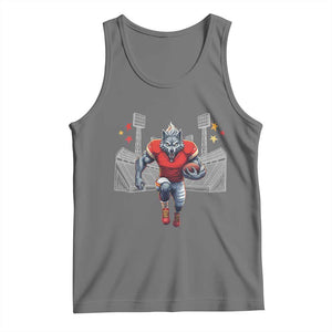 Wolf Football Lover Tank Top Midwest Game Day Lifestyle TS12 Black Heather Print Your Wear
