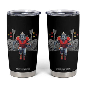 Wolf Football Lover Tumbler Cup Midwest Game Day Lifestyle TS12 Black Print Your Wear