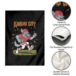 Funny Wolf Football Lover Garden Flag Sport Humor Gift TS12 Print Your Wear