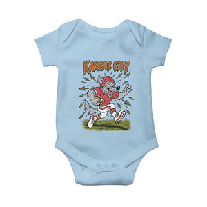 Funny Wolf Football Lover Baby Onesie Sport Humor Gift TS12 Light Blue Print Your Wear
