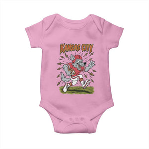 Funny Wolf Football Lover Baby Onesie Sport Humor Gift TS12 Light Pink Print Your Wear
