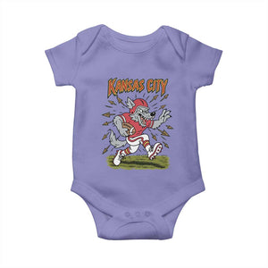 Funny Wolf Football Lover Baby Onesie Sport Humor Gift TS12 Violet Print Your Wear