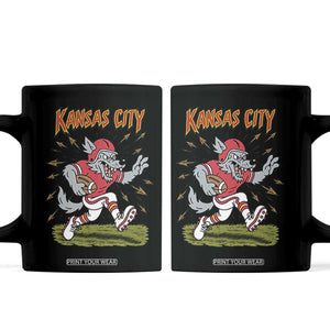 Funny Wolf Football Lover Coffee Mug Sport Humor Gift TS12 Black Print Your Wear