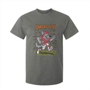 Funny Wolf Football Lover T Shirt For Kid Sport Humor Gift TS12 Military Green Print Your Wear