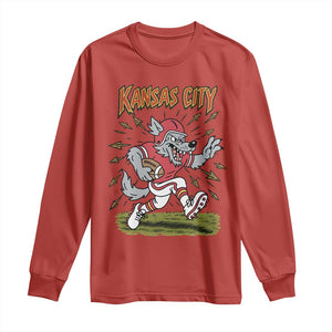 Funny Wolf Football Lover Long Sleeve Shirt Sport Humor Gift TS12 Red Print Your Wear