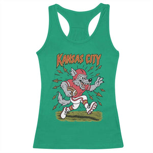 Funny Wolf Football Lover Racerback Tank Top Sport Humor Gift TS12 Irish Green Print Your Wear