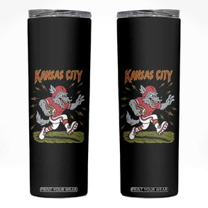 Funny Wolf Football Lover Skinny Tumbler Sport Humor Gift TS12 Black Print Your Wear