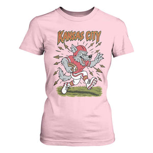 Funny Wolf Football Lover T Shirt For Women Sport Humor Gift TS12 Light Pink Print Your Wear