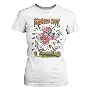 Funny Wolf Football Lover T Shirt For Women Sport Humor Gift TS12 White Print Your Wear