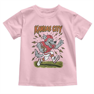 Funny Wolf Football Lover Toddler T Shirt Sport Humor Gift TS12 Light Pink Print Your Wear