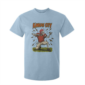 Skeleton Football Lover T Shirt For Kid Touchdown Game Day Lifestyle TS12 Light Blue Print Your Wear
