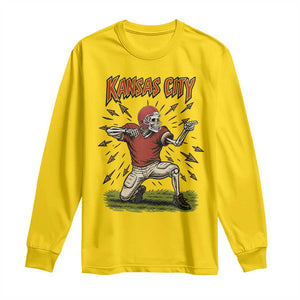 Skeleton Football Lover Long Sleeve Shirt Touchdown Game Day Lifestyle TS12 Daisy Print Your Wear