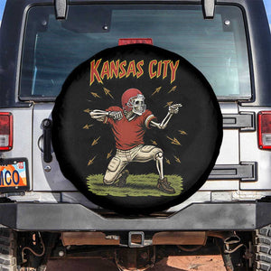 Skeleton Football Lover Spare Tire Cover Touchdown Game Day Lifestyle TS12 No hole Black Print Your Wear