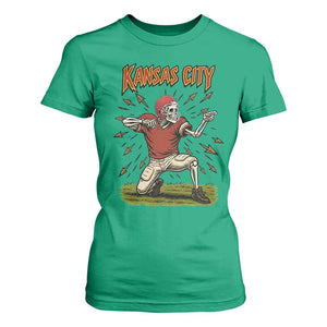Skeleton Football Lover T Shirt For Women Touchdown Game Day Lifestyle TS12 Irish Green Print Your Wear