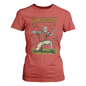 Skeleton Football Lover T Shirt For Women Touchdown Game Day Lifestyle TS12 Red Print Your Wear