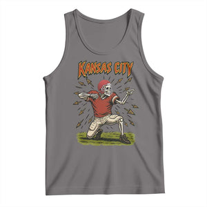 Skeleton Football Lover Tank Top Touchdown Game Day Lifestyle TS12 Deep Heather Print Your Wear