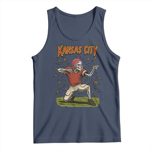 Skeleton Football Lover Tank Top Touchdown Game Day Lifestyle TS12 Navy Print Your Wear
