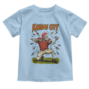 Skeleton Football Lover Toddler T Shirt Touchdown Game Day Lifestyle TS12 Light Blue Print Your Wear