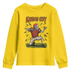 Skeleton Football Lover Youth Sweatshirt Touchdown Game Day Lifestyle TS12 Daisy Print Your Wear