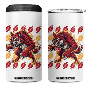 Wolf Football Lover 4 in 1 Can Cooler Tumbler Game Day Fan Lifestyle TS12 One Size: 16 oz White Print Your Wear