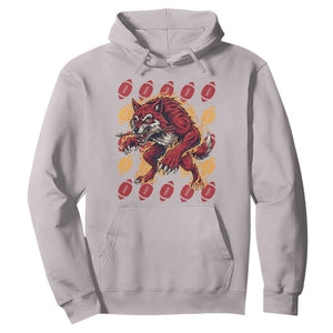 Wolf Football Lover Hoodie Game Day Fan Lifestyle TS12 Ice Gray Print Your Wear