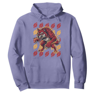 Wolf Football Lover Hoodie Game Day Fan Lifestyle TS12 Violet Print Your Wear