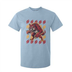 Wolf Football Lover T Shirt For Kid Game Day Fan Lifestyle TS12 Light Blue Print Your Wear