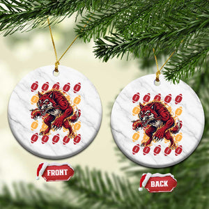 Wolf Football Lover Ceramic Ornament Game Day Fan Lifestyle TS12 1pc White Marble Print Your Wear