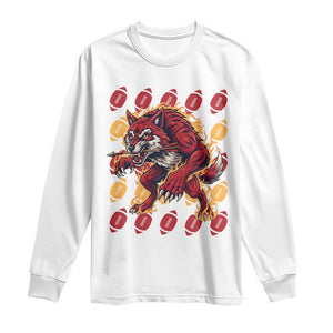 Wolf Football Lover Long Sleeve Shirt Game Day Fan Lifestyle TS12 White Print Your Wear