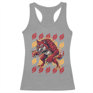 Wolf Football Lover Racerback Tank Top Game Day Fan Lifestyle TS12 Sport Gray Print Your Wear