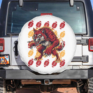 Wolf Football Lover Spare Tire Cover Game Day Fan Lifestyle TS12 No hole White Print Your Wear