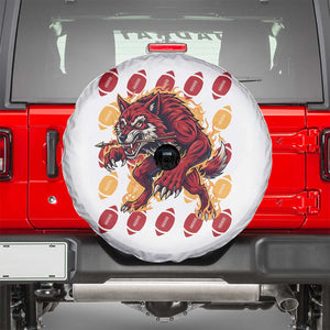 Wolf Football Lover Spare Tire Cover Game Day Fan Lifestyle TS12 White Print Your Wear
