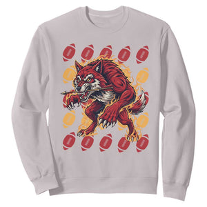 Wolf Football Lover Sweatshirt Game Day Fan Lifestyle TS12 Ice Gray Print Your Wear