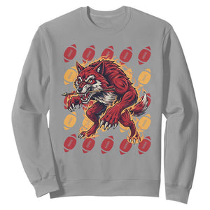 Wolf Football Lover Sweatshirt Game Day Fan Lifestyle TS12 Sport Gray Print Your Wear