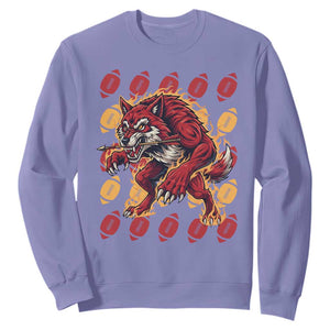 Wolf Football Lover Sweatshirt Game Day Fan Lifestyle TS12 Violet Print Your Wear