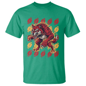 Wolf Football Lover T Shirt Game Day Fan Lifestyle TS12 Irish Green Print Your Wear