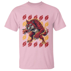 Wolf Football Lover T Shirt Game Day Fan Lifestyle TS12 Light Pink Print Your Wear
