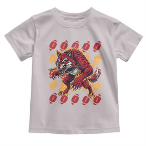 Wolf Football Lover Toddler T Shirt Game Day Fan Lifestyle TS12 Ice Gray Print Your Wear