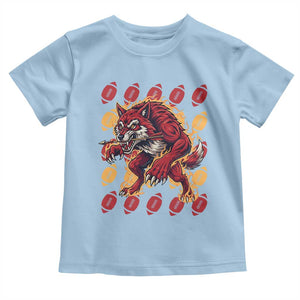 Wolf Football Lover Toddler T Shirt Game Day Fan Lifestyle TS12 Light Blue Print Your Wear