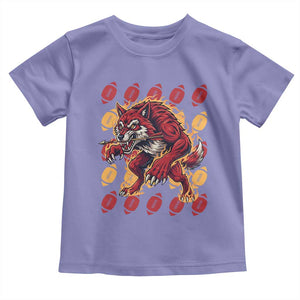 Wolf Football Lover Toddler T Shirt Game Day Fan Lifestyle TS12 Violet Print Your Wear