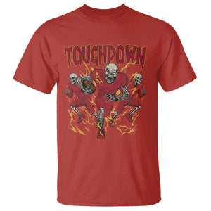 Skeleton Game Day T Shirt Touchdown Football Fan Gift TS12 Red Print Your Wear