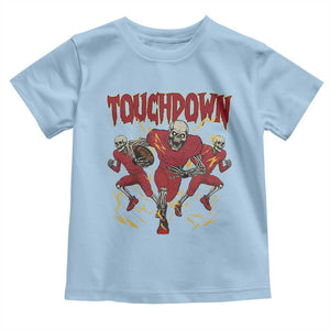 Skeleton Game Day Toddler T Shirt Touchdown Football Fan Gift TS12 Light Blue Print Your Wear