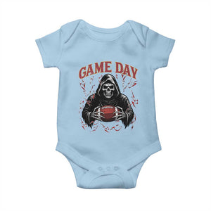 Funny Grim Reaper Dark Football Baby Onesie Game Day Fan Lifestyle TS12 Light Blue Print Your Wear